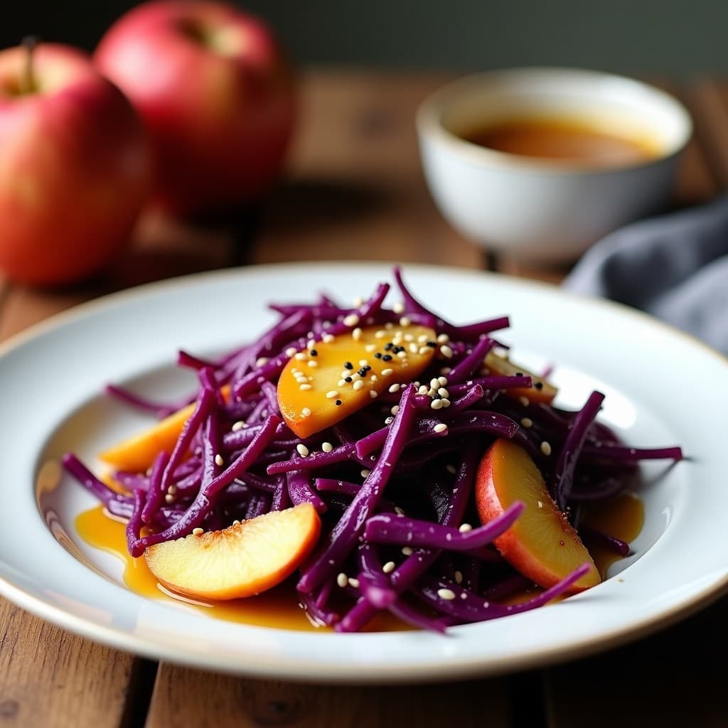 Wok de Repollo Morado y Manzana con Salsa de Mostaza y Miel: Receta Alemana en Airfryer