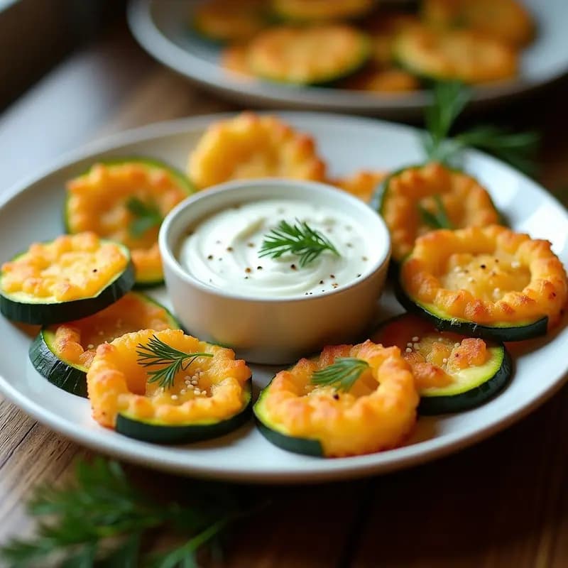 Zucchini Frites con Dip de Yogur de Soja y Eneldo: Aperitivo Griego en Airfryer