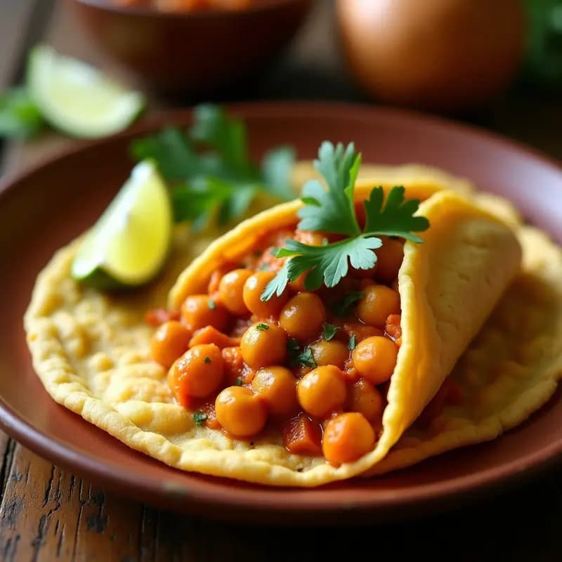 Arepa de Plátano Macho con Relleno de Pollo al Curry: Receta Vegana y Sin Gluten