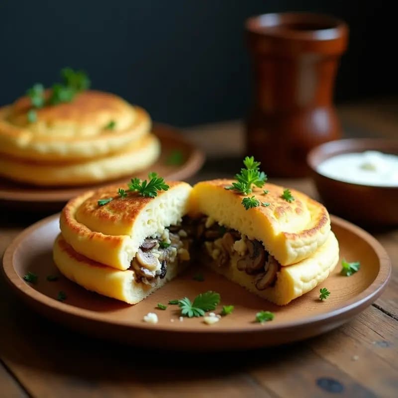 Arepa Colombiana Rellena de Queso de Castaño y Champiñones: Receta Sin Gluten y Keto