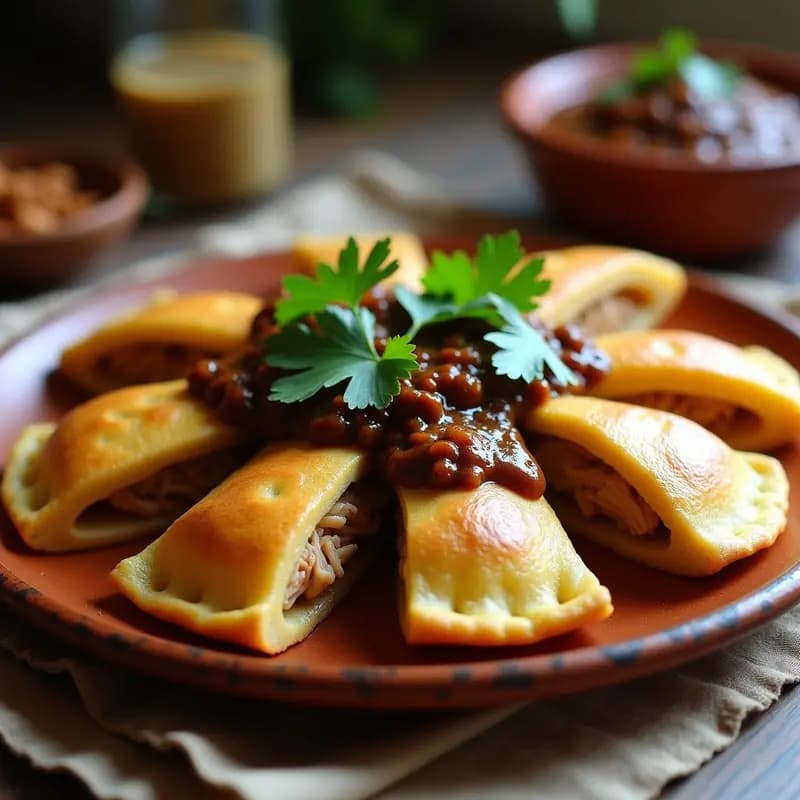 Arepas de Yuca Rallada con Relleno de Pollo Desmenuzado y Mole: Receta Caribeña Sin Maíz