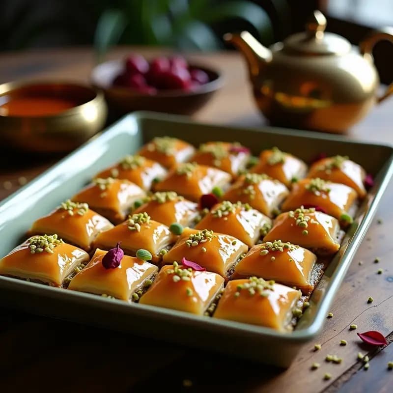 Baklava de Pistacho y Miel de Dátiles: Receta Turca Sin Azúcar Refinado en Horno