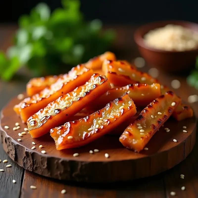 Bakwa de Cerdo Crujiente con Miel y Sésamo: Receta Filipina Dulce-Salada en Airfryer