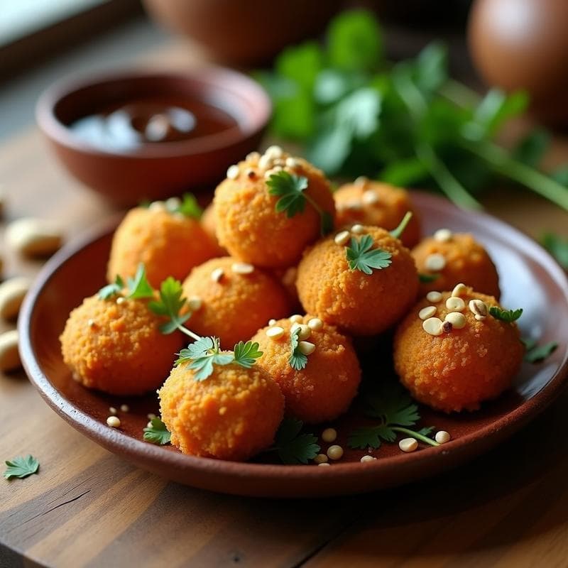 Bolitas de Ñame y Cacahuete con Salsa de Soja y Jengibre: Aperitivo Africano en Airfryer y Sin Gluten