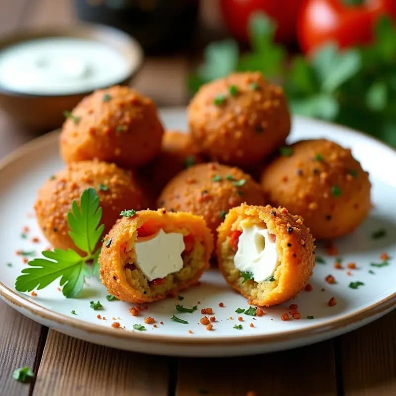 Bolitas de Queso Feta y Pisto con Especias Za’atar: Aperitivo Libanés en Airfryer