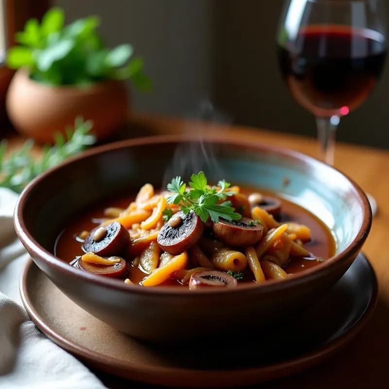 Bourguignon de Jackfruit y Setas: Estofado Francés Vegano en Olla Rápida