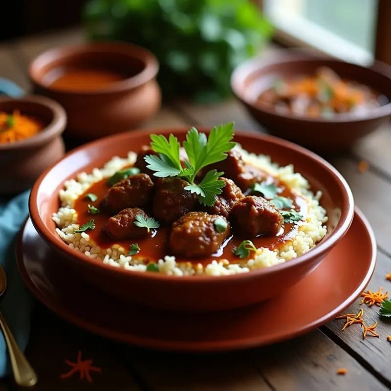 Cari de Cabra con Arroz Basmati: Receta India Picante y Aromática en Olla Exprés