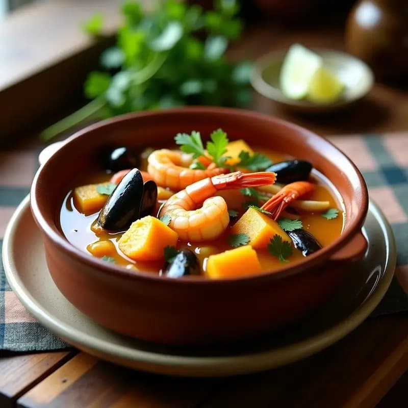 Cazuela de Mariscos con Azafrán y Ñame: Receta Dominicana en Olla Express y Sin Lactosa