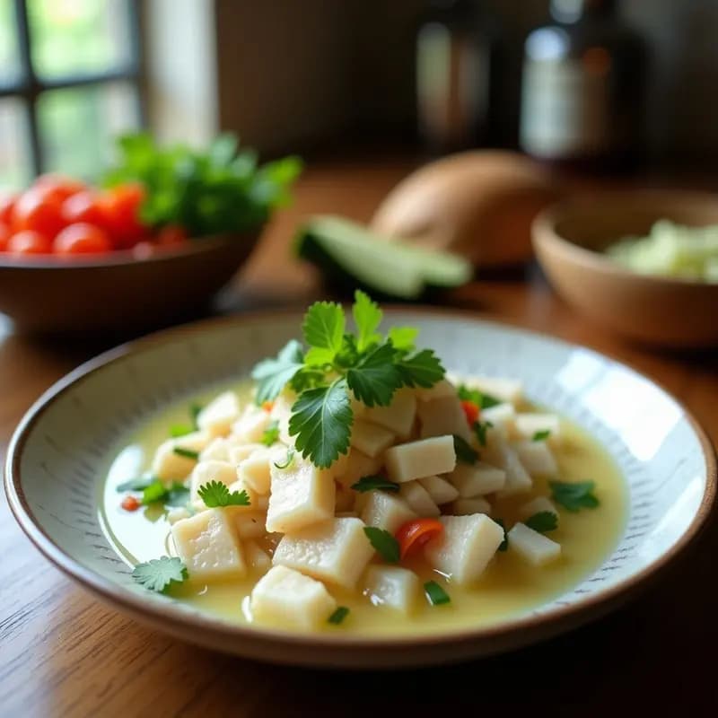 Ceviche de Corvina con Leche de Coco y Cilantro: Receta Ecuatoriana Crudivegana y Alta en Omega-3