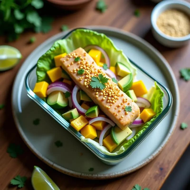 Ceviche de Corvina con Mango y Aguacate: Receta Ecuatoriana Sin Gluten para Tupper