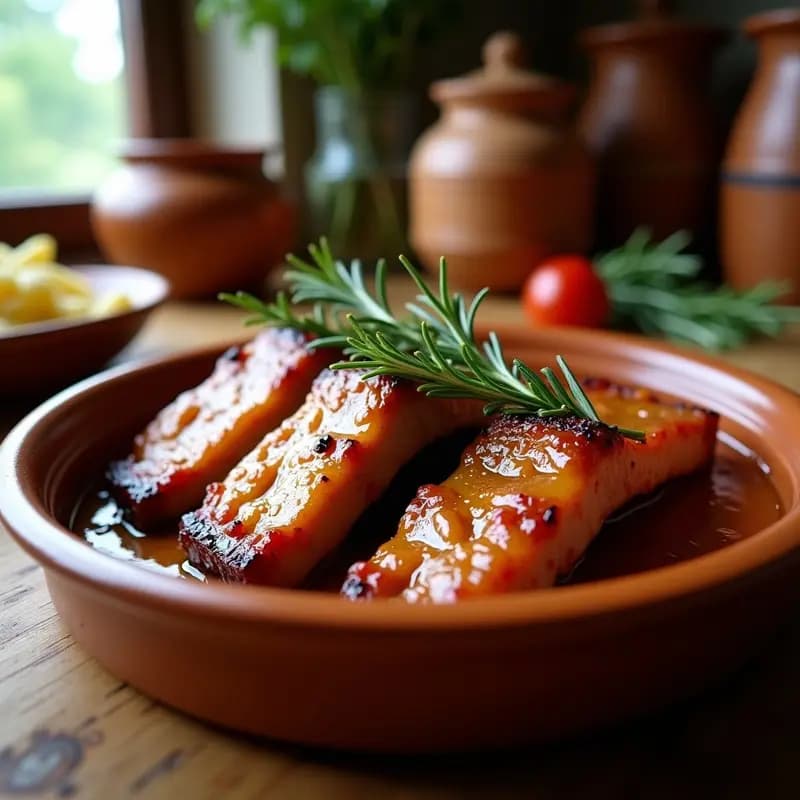 Costillas de cerdo al horno con miel y romero: Receta Aragonesa para domingos
