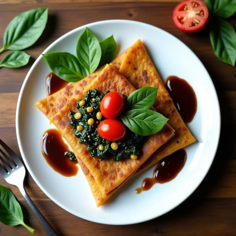 Crepes de Harina de Lentejas con Crema de Ajo Negro: Receta Vegana y Sin Gluten