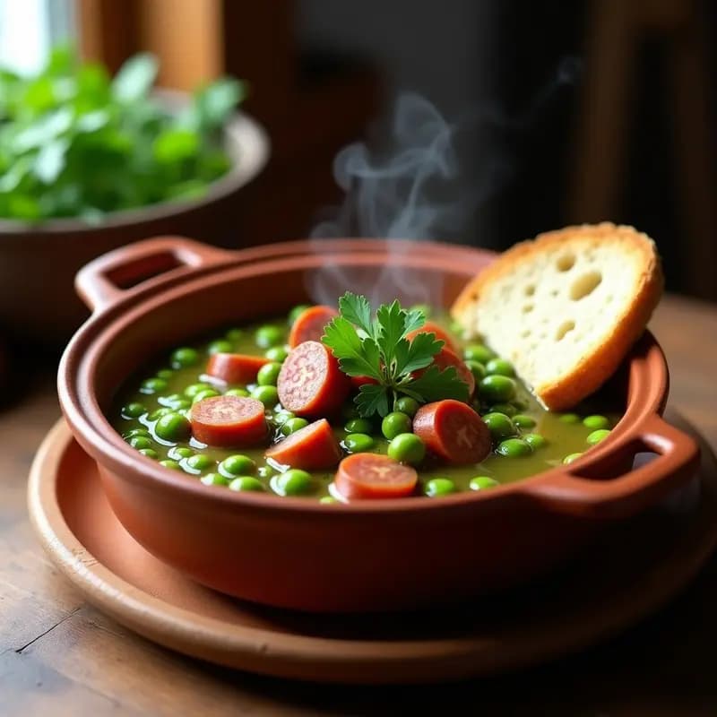 Embutidos en Salsa Verde con Guisantes: Receta Navarra Reconfortante