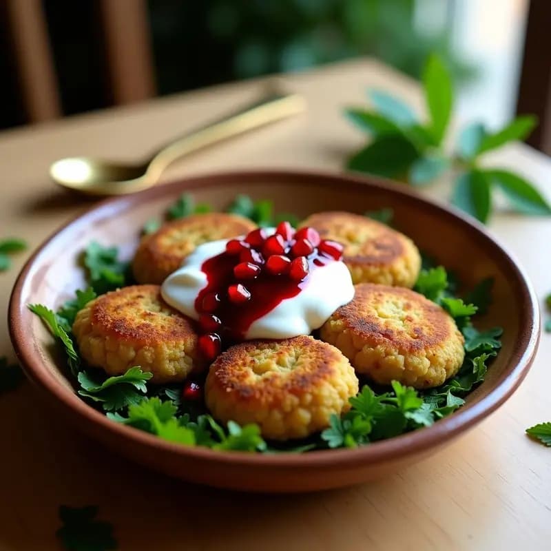 Falafel con Salsa de Yogur y Mellado de Granada: Receta de Oriente Medio en Airfryer