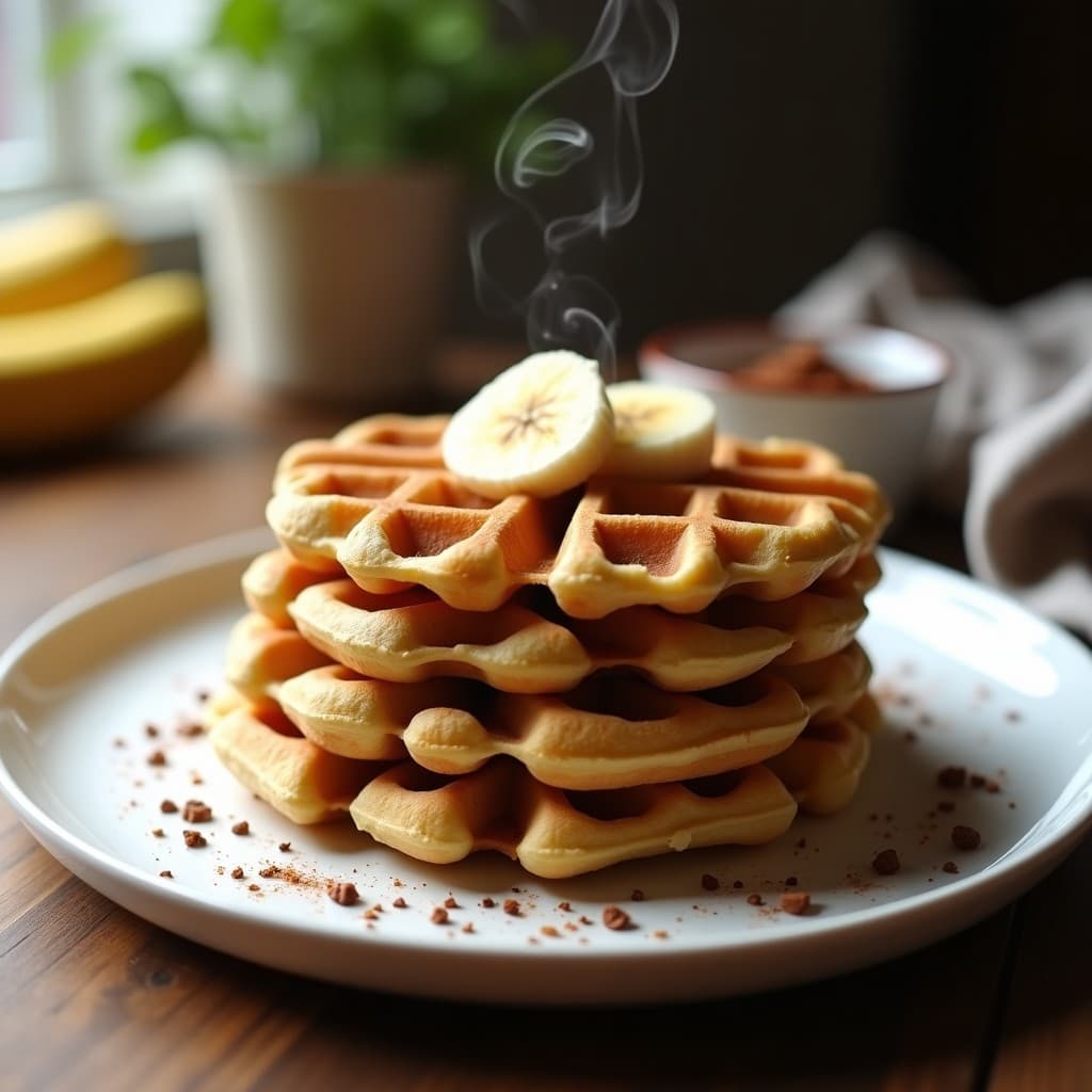 Gofres de Alma de Cacao y Plátano: Desayuno Keto Sin Harina en 10 Minutos