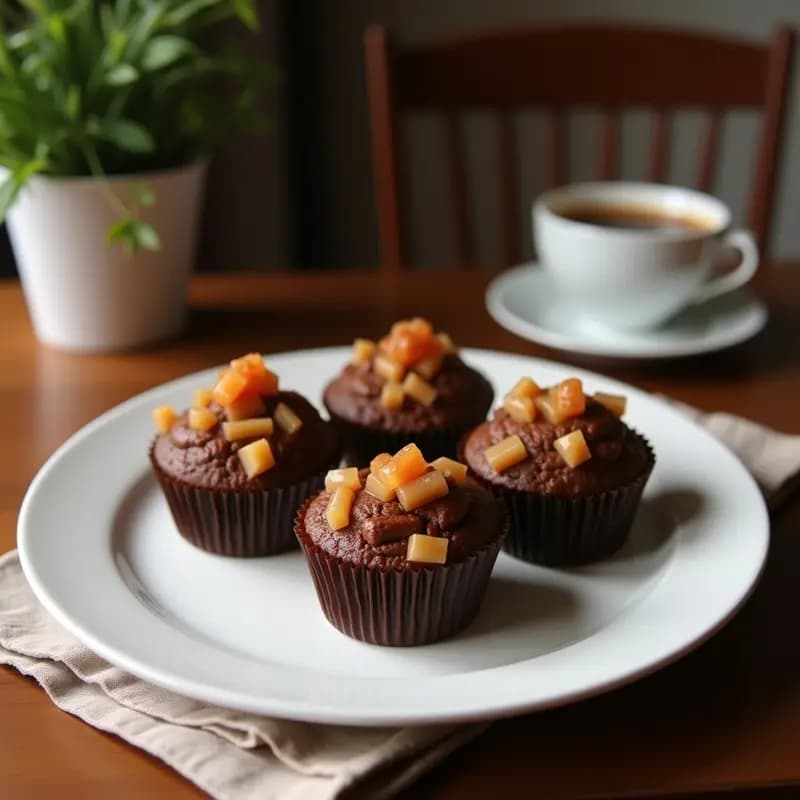 Muffins de Chocolate y Remolacha con Centro Líquido de Caramelo Salado