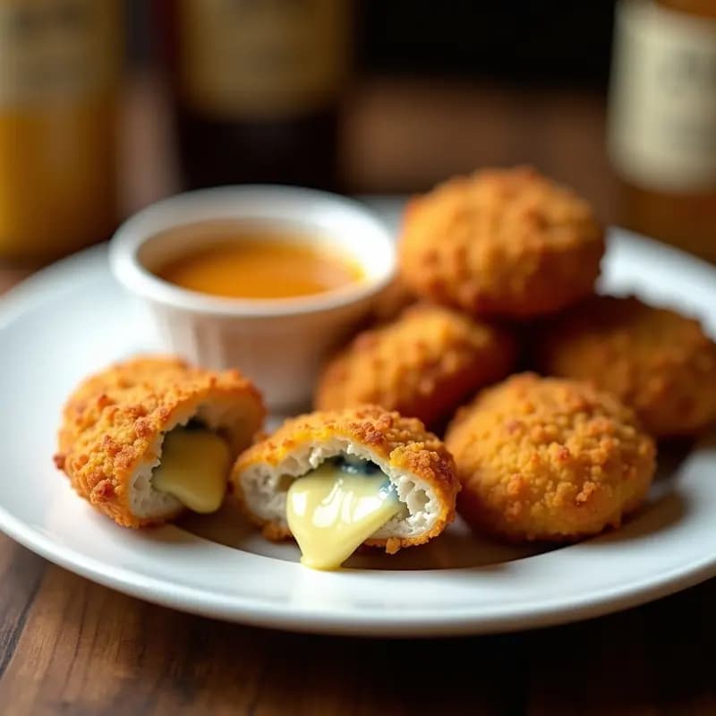 Nuggets Rellenos de Queso Azul con Salsa de Miel: Receta Casera Ultra Crujiente y Adictiva