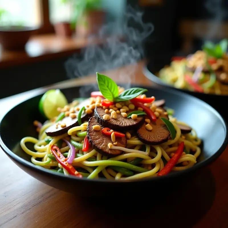 Pad See Ew con Fideos de Calabacín y Ternera: Receta Tailandesa Low-Carb y Alta en Proteína