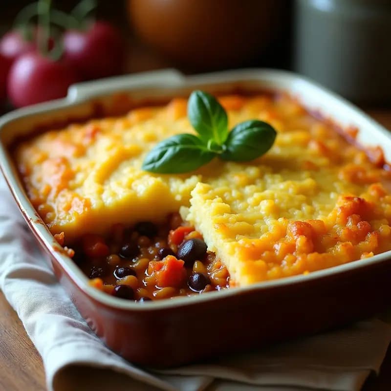 Pastel de Papa Chileno con Relleno de Porotos Granados y Zapallo: Receta Tradicional Vegana