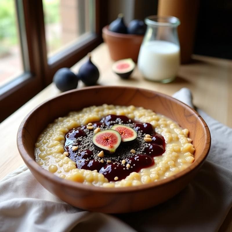 Porridge de Quinoa y Leche de Avellanas: Desayuno Sin Lactosa con Compota de Higo