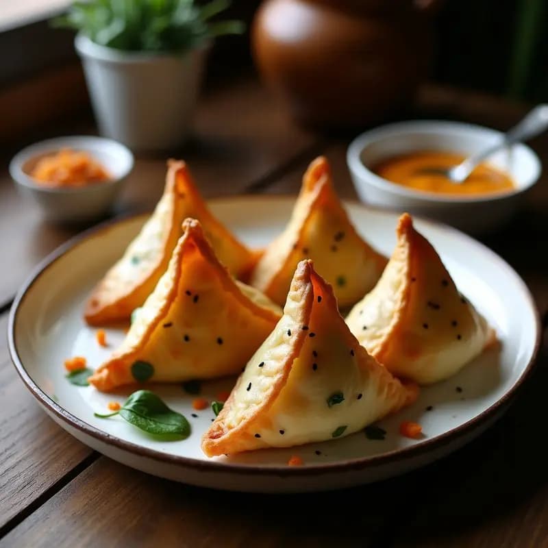 Samosas de Espinaca y Queso Paneer: Entrante Indio Alto en Proteína en Olla de Cocción Rápida