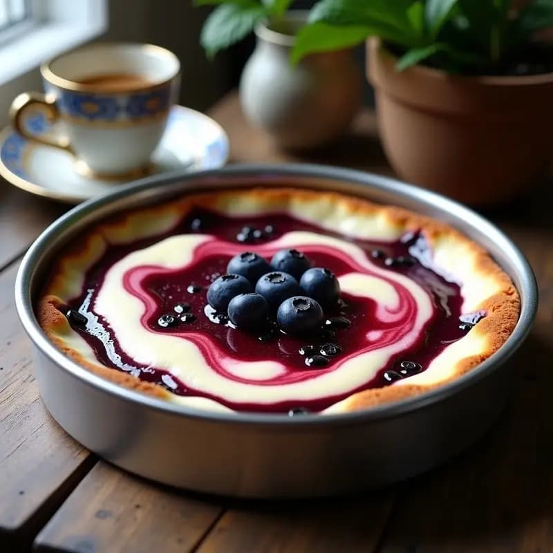 Sernik Polaco de Queso Quark y Arándanos: Postre Tradicional Sin Horno