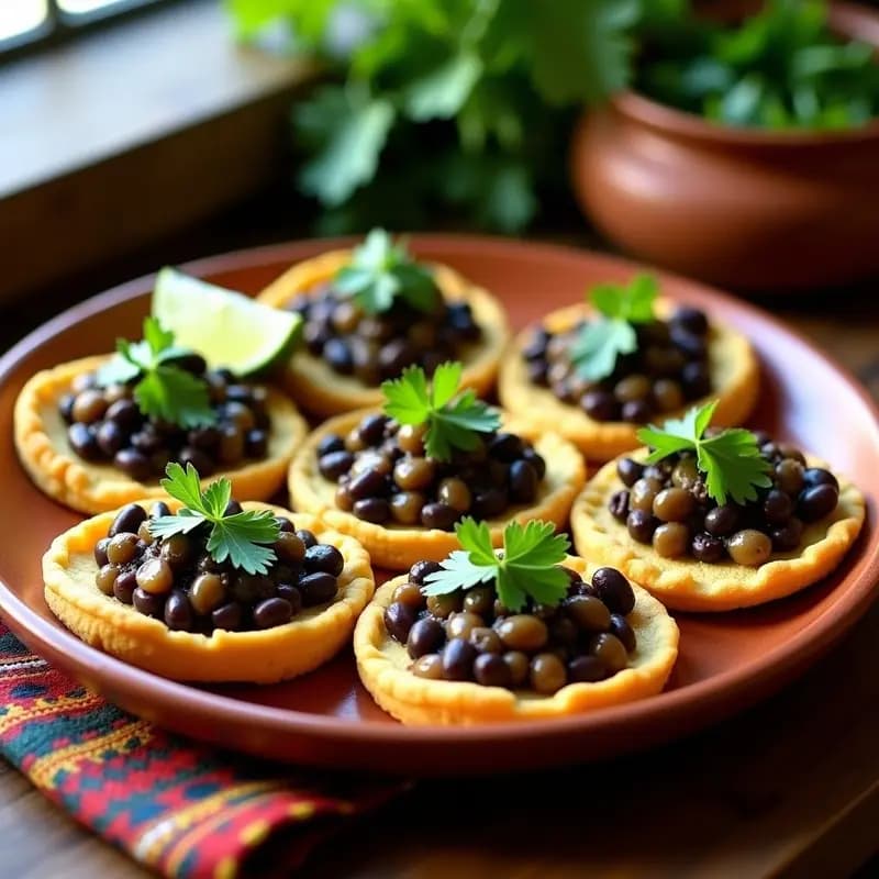 Sopes de Frijol Negro y Nopales: Receta Mexicana Vegana y Sin Freír en Airfryer
