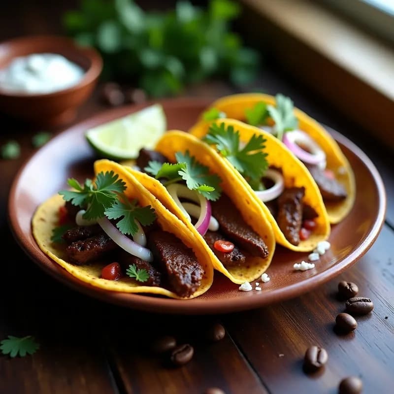 Tacos de Café con Chile Ancho: Receta Gourmet con Salsa de Crema en 30 Minutos