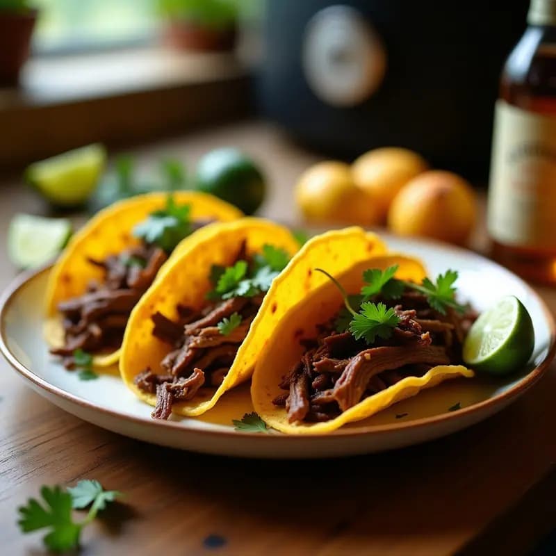 Tacos de Plátano Macho y Carne de Res Desmenuzada: Receta Colombiana en Airfryer y Alta en Energía