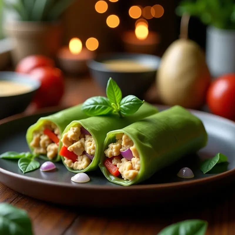 Tamales de Hoja de Bambú con Pollo al Curry Verde: Receta Tailandesa para Navidades Exóticas