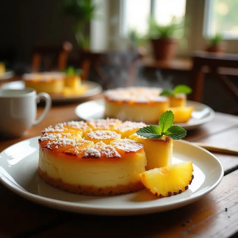 Tarta Invertida de Piña Colada: Postre Tropical Sin Azúcar en 30 Minutos