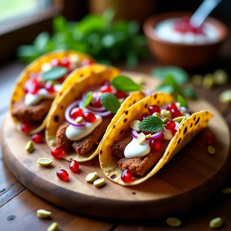 Tikz Tacos de Cordero con Salsa de Yogur y Granado: Receta Armeniaca Crujiente en Airfryer