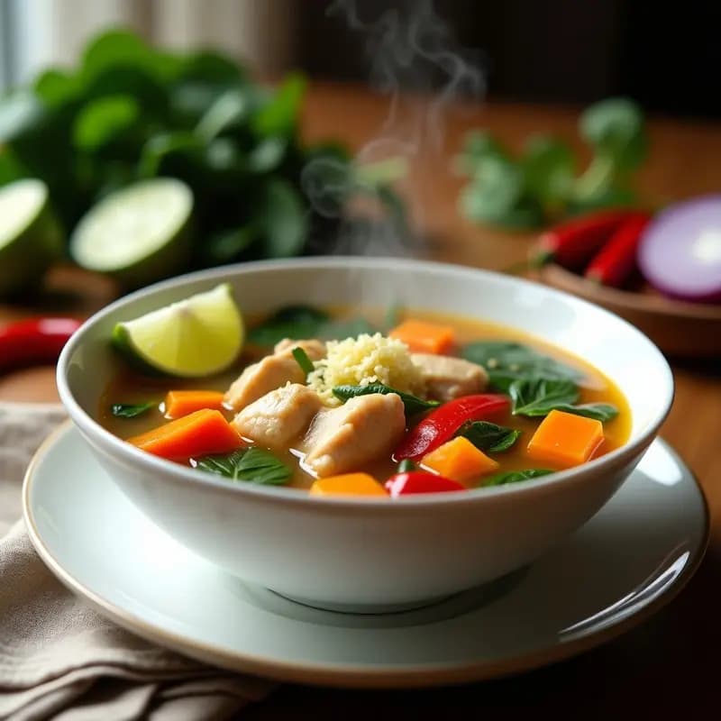 Tinola de Pollo con Jengibre y Calabaza: Sopa Filipina Alta en Proteína