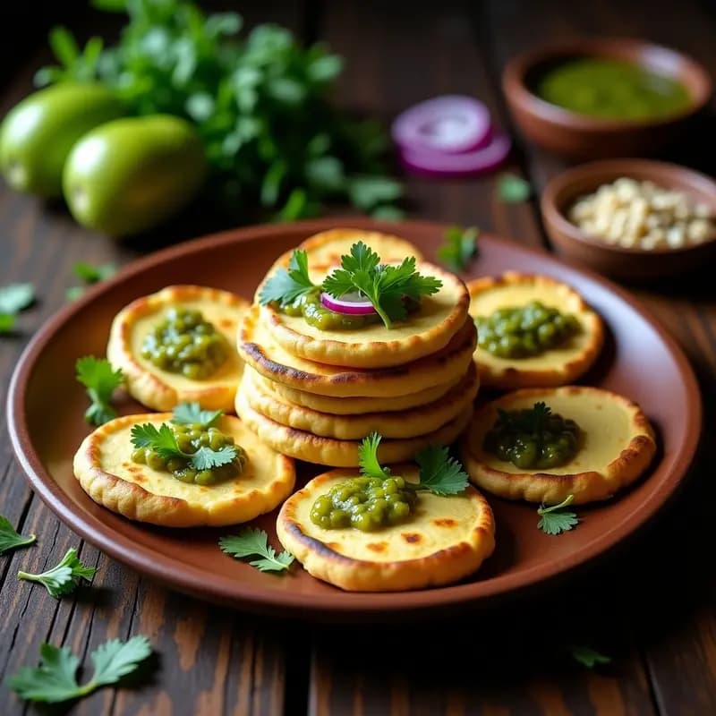 Tortitas de Maíz Azul con Salsa de Tomate Verde: Receta Mexicana Tradicional