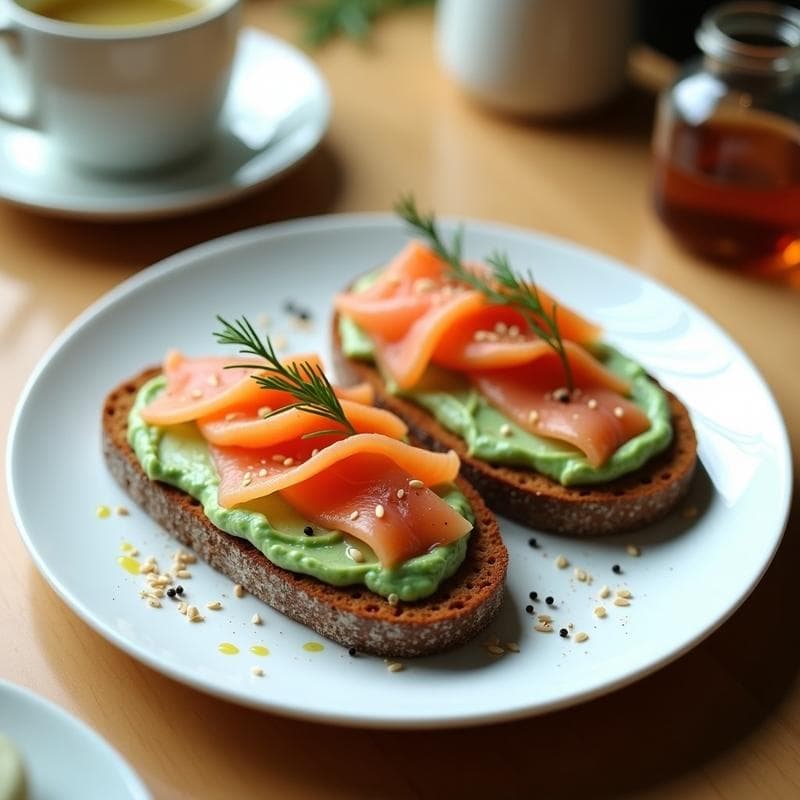 Tostadas de Pan de Trigo Sarraceno con Crema de Berros y Salmón Ahumado: Desayuno Keto