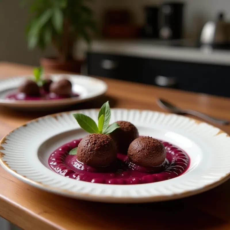 Trufas de Cacao y Puré de Batata Morada: Postre Vegano y Antioxidante