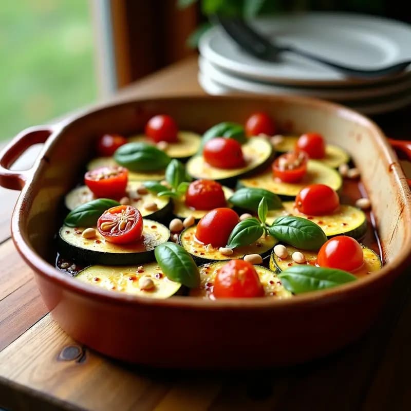 Zucchini al Forno con Tomate y Albahaca: Receta Italiana Baja en Calorías en Horno