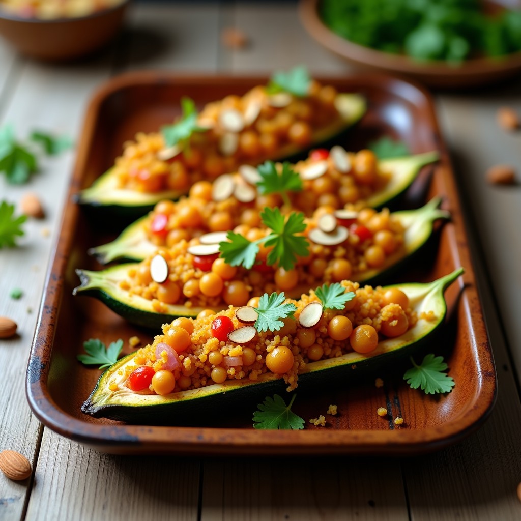 Calabacín Relleno de Quinoa y Curry: Receta al Horno Alta en Proteína y Sin Gluten