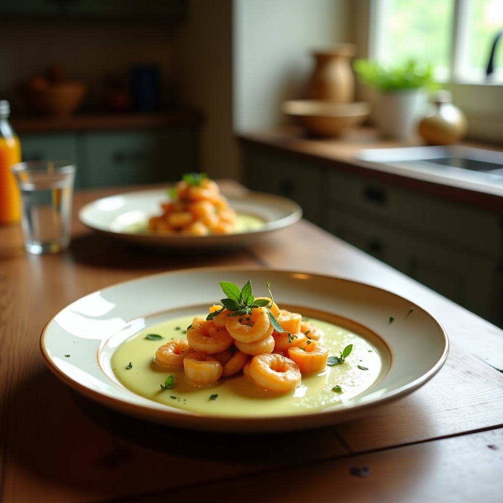 Crema de Aguacate y Lima con Gambas Crujientes al Chile: Receta Fría, Cremosa y Sin Gluten