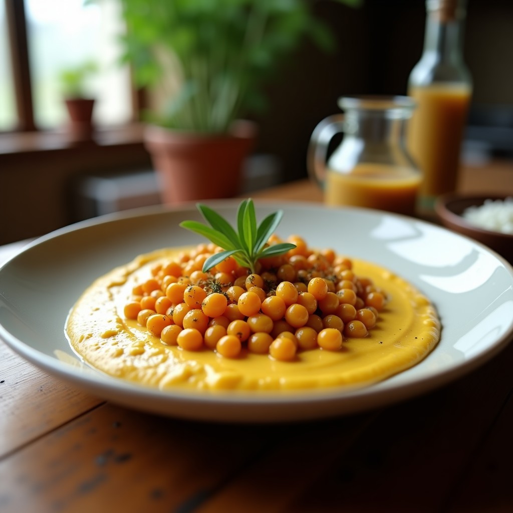 Crema de Zanahoria y Jengibre con Crujiente de Garbanzos Especiados: Receta Vegana, Cremosa y Fácil