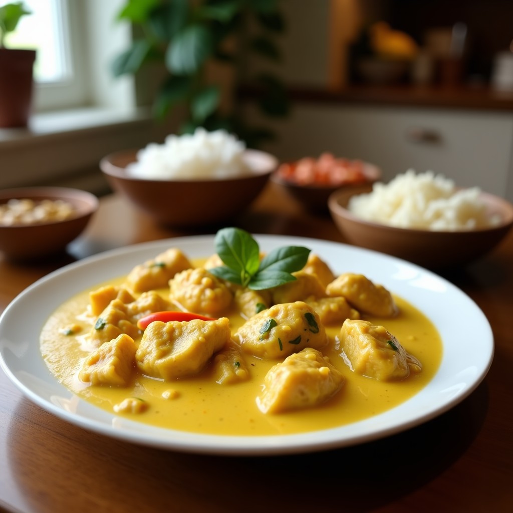 Curry Amarillo Cremoso de Pollo y Verduras con Leche de Coco: Receta Tailandesa Fácil en 30 Minutos