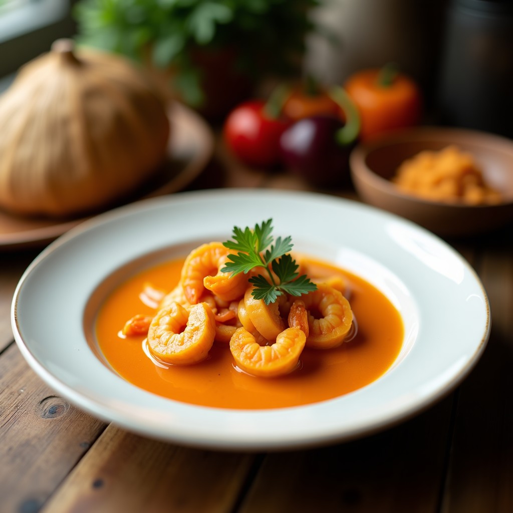Curry Rojo Cremoso de Gambas y Calabaza con Leche de Coco: Receta Tailandesa Fácil en 25 Minutos