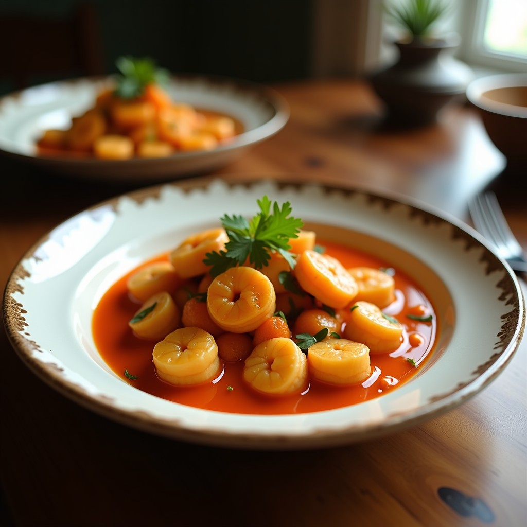 Curry Rojo Cremoso de Gambas y Calabaza: Receta Tailandesa Fácil y Aromática en 25 Minutos