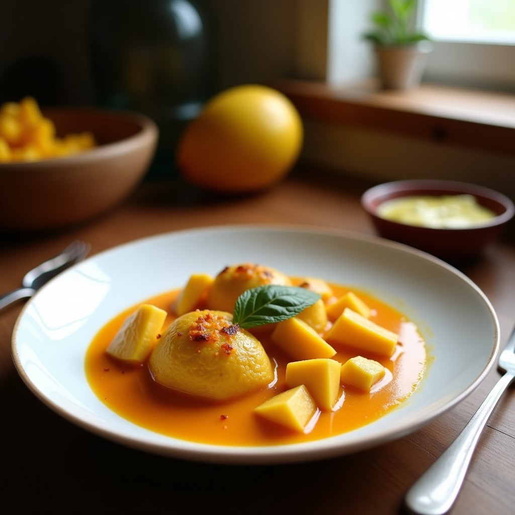Curry Rojo Cremoso de Pato y Mango: Receta Tailandesa Fácil, Aromática y Exótica en 35 Minutos