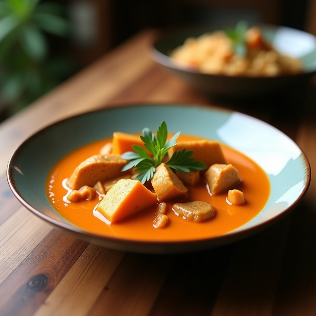 Curry Rojo Cremoso de Pollo y Boniato con Leche de Coco: Receta Tailandesa Fácil en 30 Minutos
