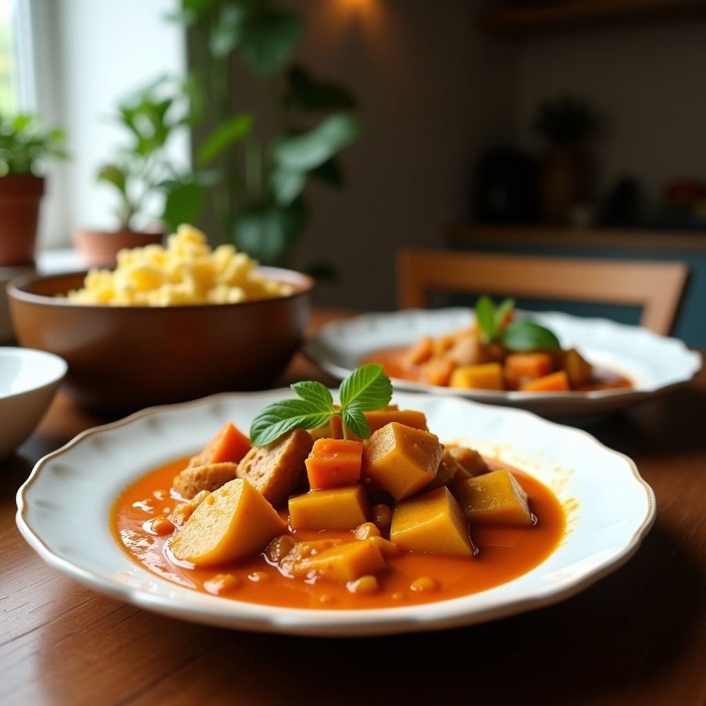Curry Rojo Cremoso de Pollo y Calabaza: Receta Tailandesa Fácil y Aromática en 35 Minutos