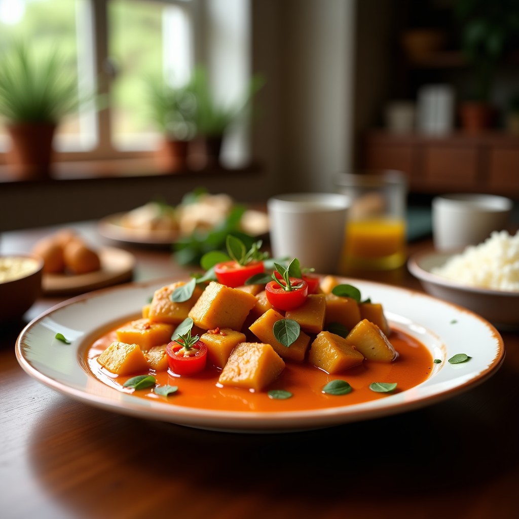 Curry Rojo Cremoso de Pollo y Pimiento Rojo: Receta Tailandesa Fácil y Aromática en 30 Minutos