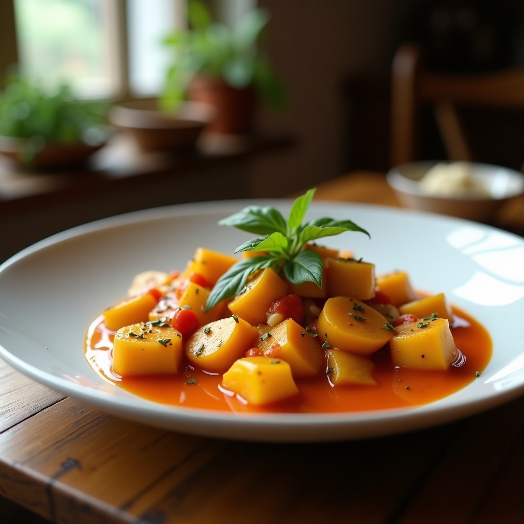 Curry Rojo Cremoso de Pavo y Calabaza con Espinacas: Receta Tailandesa Fácil y Aromática en 35 Minutos