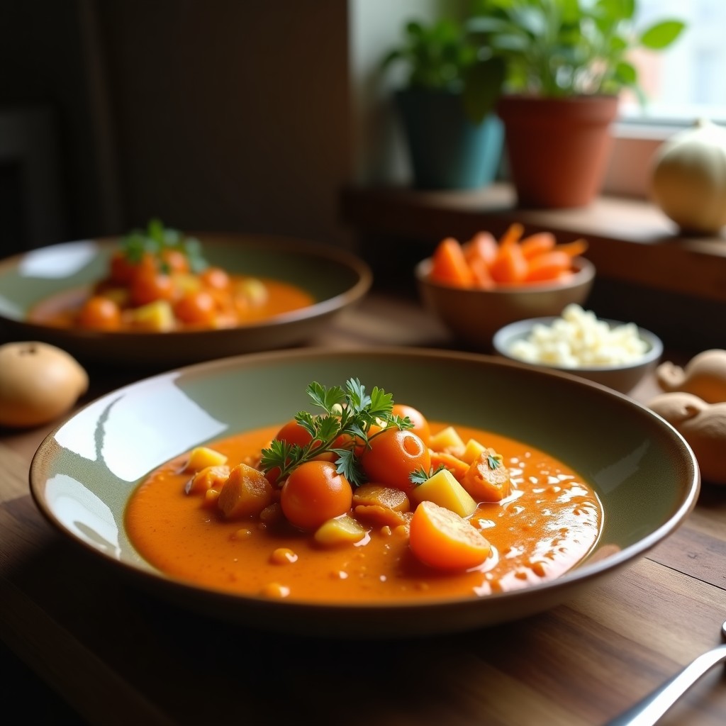 Curry Rojo Cremoso de Ternera y Berenjena: Receta Tailandesa Fácil y Aromática en 35 Minutos
