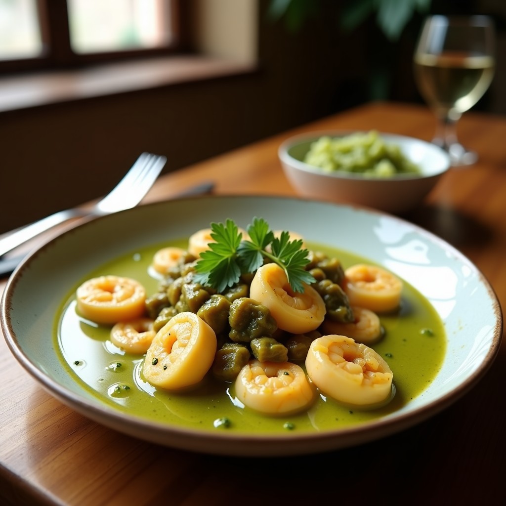 Curry Verde Cremoso de Camarones y Calabacín: Receta Tailandesa Fácil y Aromática en 25 Minutos